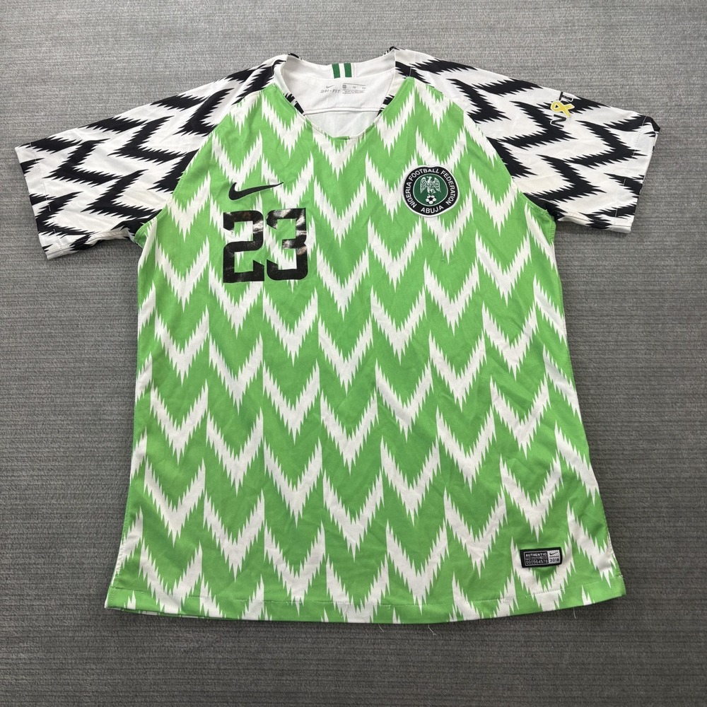 Nigeria Soccer Jersey 2018 Nike Mens Home Green Size XL #23 Slim Fit